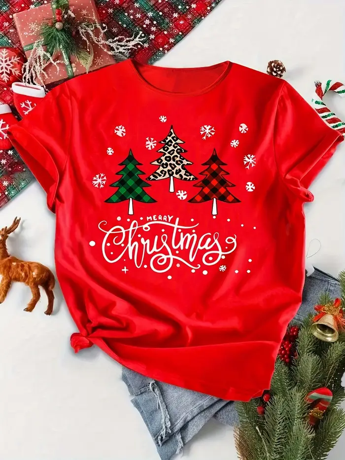 T-shirt à manches courtes et col rond pour femme