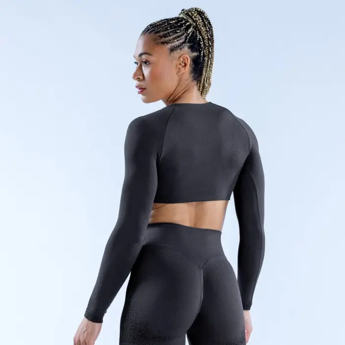Haut de yoga court pour femme à col en V profond