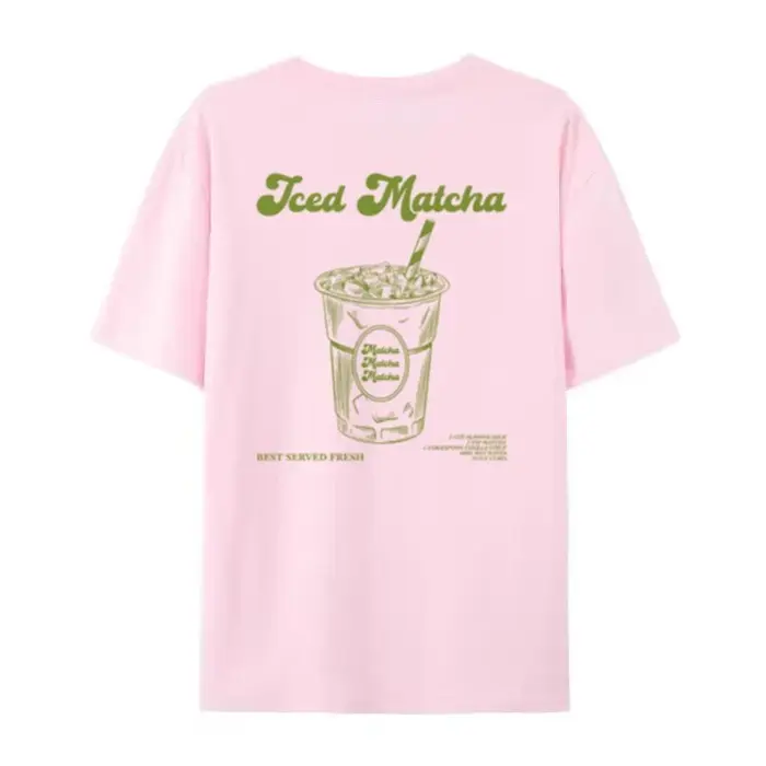 Rétro esthétique glacé Matcha T-Shirts mignon Matcha amant t-shirt femmes été surdimensionné Streetw