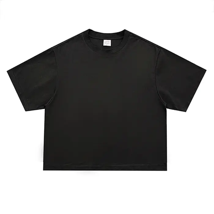 Basique surdimensionné Boxy col rond T-shirt hommes poids lourd 240GSM 100% coton demi manches T-Shirts été vêtements de sport amples