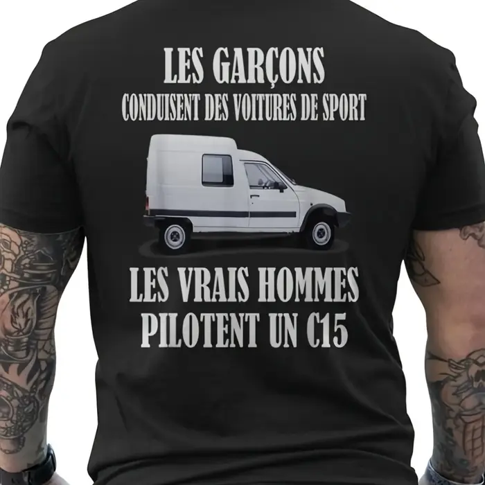 T-shirt drôle pour hommes avec citation sur la conduite en français - Boys Drive Sports Real Men