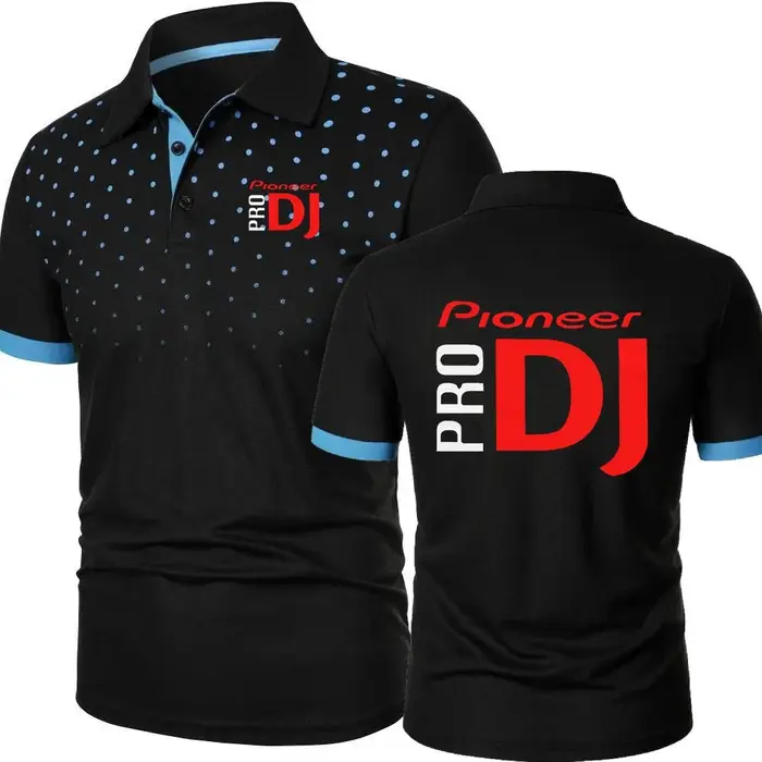 Polo DJ Muziek Pioneer Pro hommes à manches courtes t-shirt sport décontracté impression 3D Jersey rue Rap Hip Hop POLOS