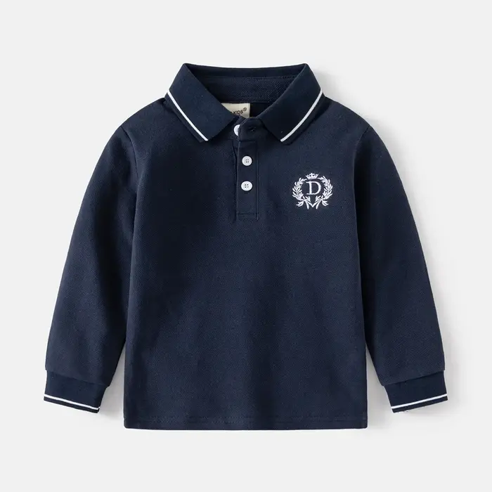 Polos élégants pour garçons, hauts pour enfants en bas âge, vêtements à manches longues pour enfants