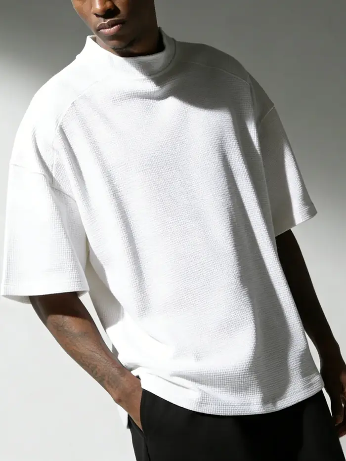 T-shirt à col roulé à manches courtes pour hommes