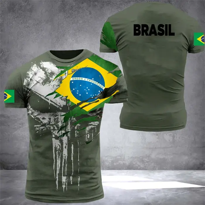 Brésil drapeau hommes T-Shirt impression 3D brésilien