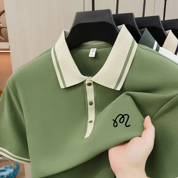 Nouveau Polo de Marque Haut de Gamme pour Homme, Imprimé Exquis, Manches Courtes, T-shirt d'Été, Mod