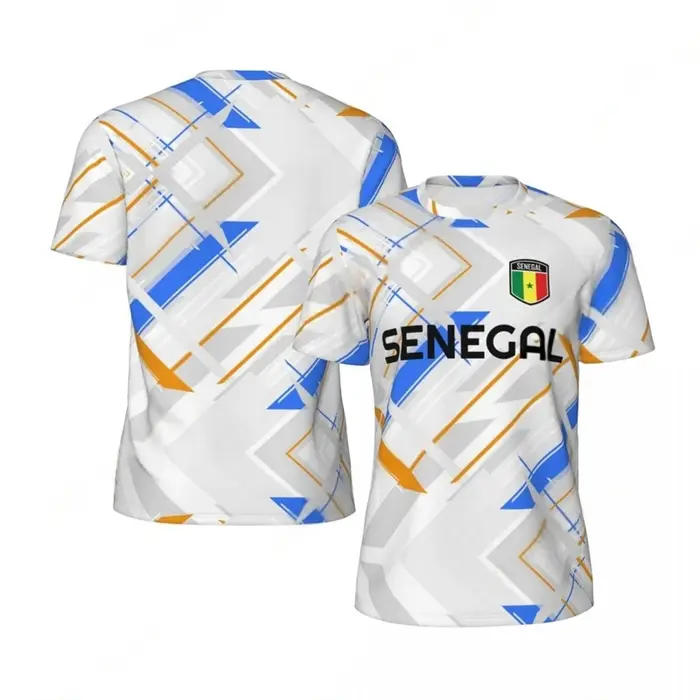 Mode drapeau du sénégal graphique Football T-shirts pour hommes tendance 3D emblème National imprimé sport