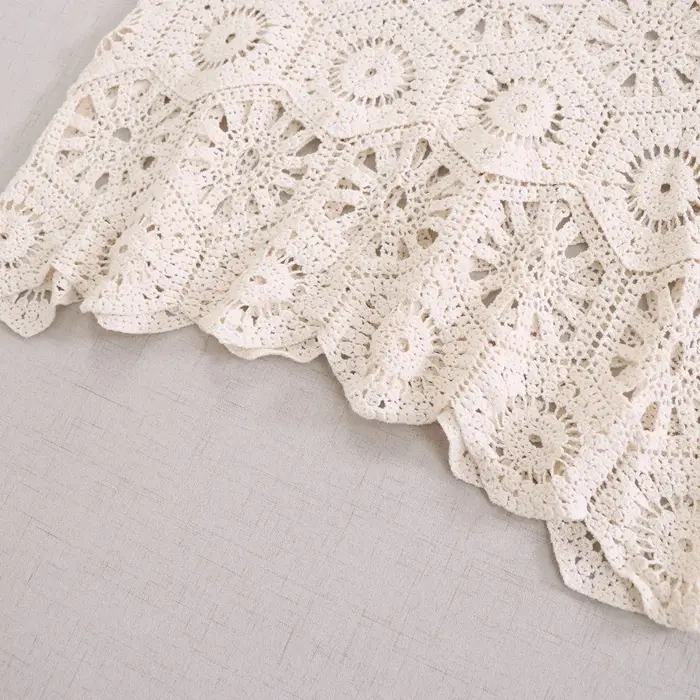 Gilet au crochet Granny Square, débardeur bohème en maille ouverte pour femme, chemisier sans manches en dentelle, tenue de festival bohème d'été