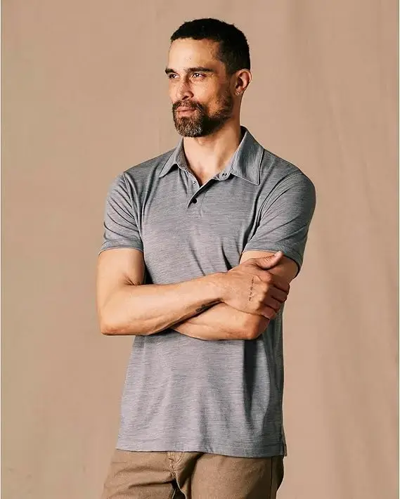 Polo 100% laine mérinos pour hommes