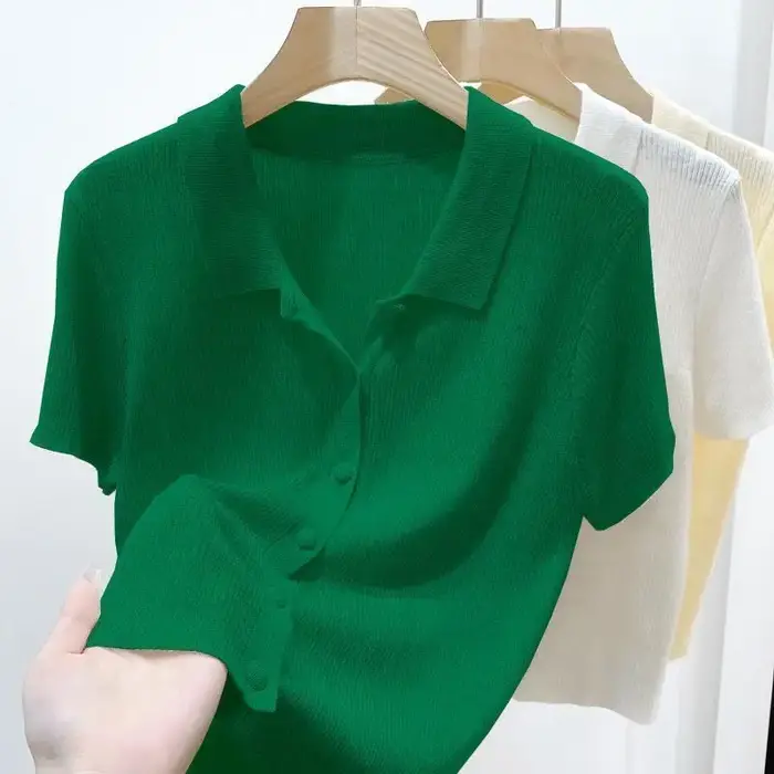 Cardigan tricoté à manches courtes pour femme