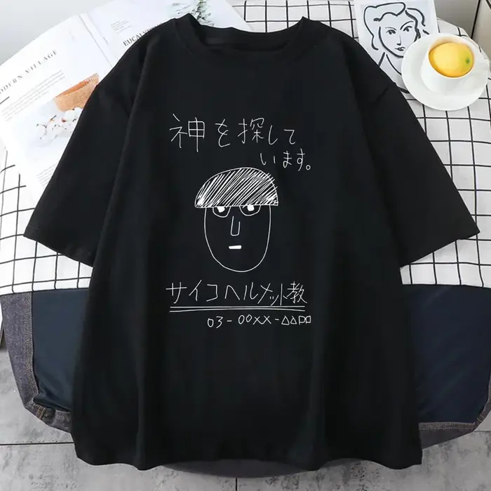 T-shirt Homme T-Shirts graphiques hommes t-shirt pour hommes Ropa Hombre Mob Psycho 100 imprimé drôl