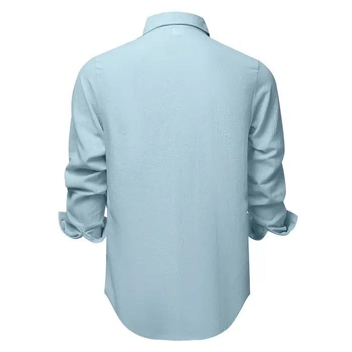Chemise en coton et lin pour homme, vêtements décontractés pour homme, hauts de qualité supérieure, chemises noires et blanches, chemise à manches longues pour homme, style business