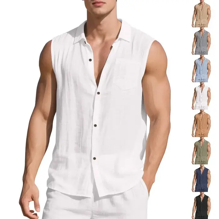 Chemise de plage ample en lin