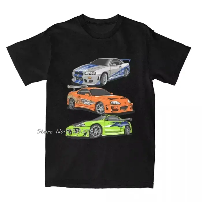 Fast and Furious-T-Shirt à Manches Courtes en Coton pour Homme, Col Rond, Streetwear Décontracté, Vi