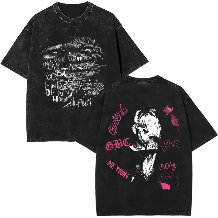 T-shirts vintage Bear Crybaby de l'album musical du rappeur Lil Peep