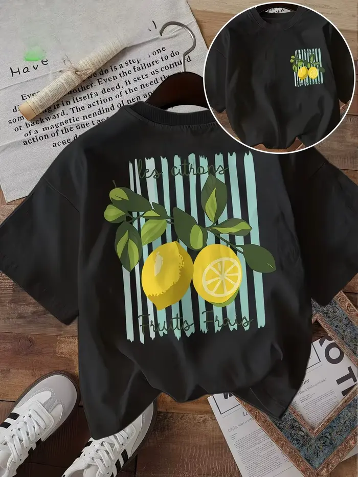 T-shirt graphique citron pour femme Les Citrons