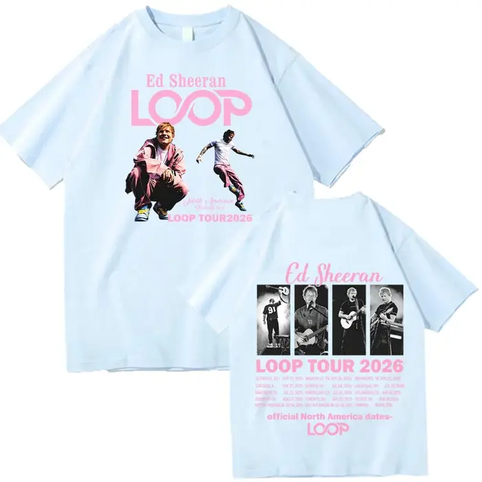 Ed Sheeran Loop Tour 2026 T-shirt homme femme Harajuku chemise décontractée à manches courtes et col rond