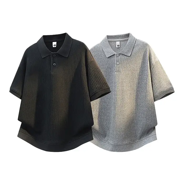 Polo à revers vertical en jacquard pour homme