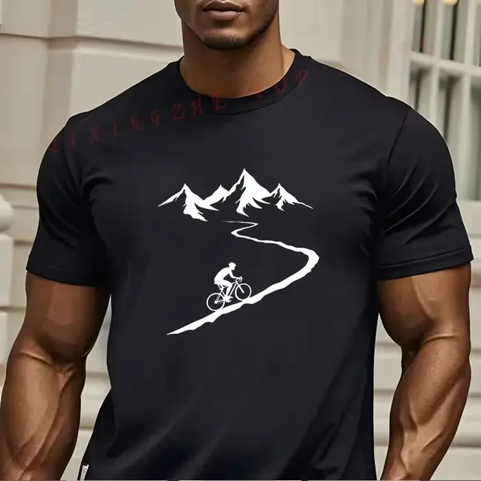 T-shirt de cyclisme bleu clair pour homme