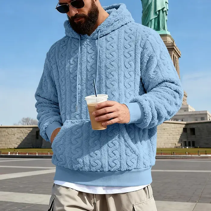 Sweat à capuche polaire pour hommes hiver chaud Sherpa doublé
