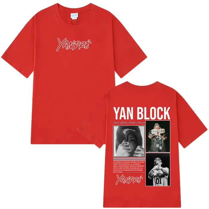 Rappeur Yan Block Album 2025 T-shirt graphique hommes femmes mode T-shirts décontracté coton surdimensionné Hip-hop