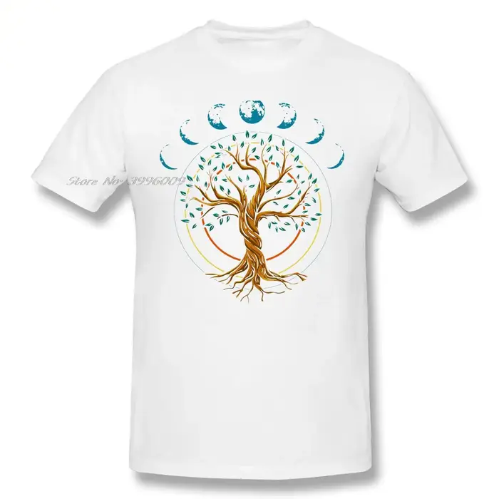 Arbre de vie rétro t-shirts femmes homme T-shirt coton été