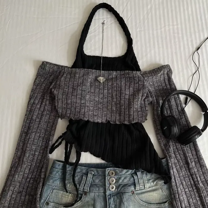 Esthétique gothique imprimé fleuri Baggy t-shirts Emo vêtements Y2k