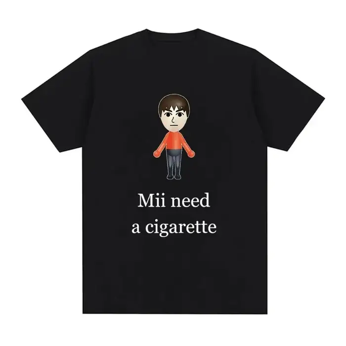 Drôle Mii a besoin d'une Cigarette T-Shirt hommes mode à manches courtes T-shirts salon de coiffure Quatuor jour