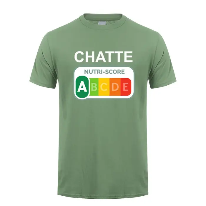 T-shirt drôle Nutri-Score A Chatte Cat Lover pour hommes