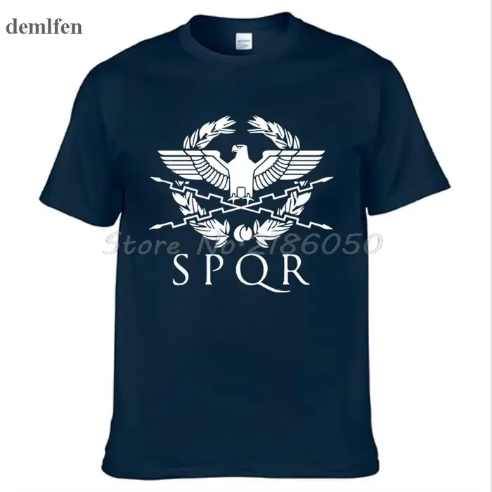 SPQR gladiateur romain impérial aigle d'or T-Shirt hommes décontracté court col rond