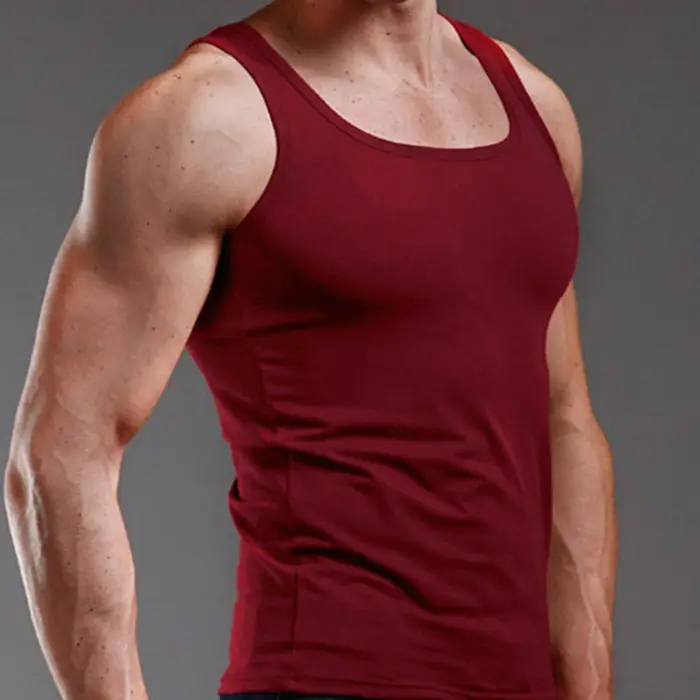 Couleur unie col carré débardeur coton hommes femmes gilet Fitness T-shirt sans manches musculation Gym T-shirts haut
