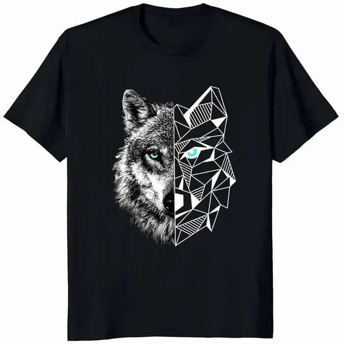 T-shirts à imprimé graphique Snow Wolf pour enfants et hommes