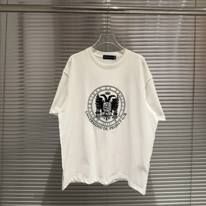 T-shirt Unisexe Imprimé Drapeau 'PROJECT Hole Damaged Fist' Vintage Délavé Coupe Ample Manches Courtes