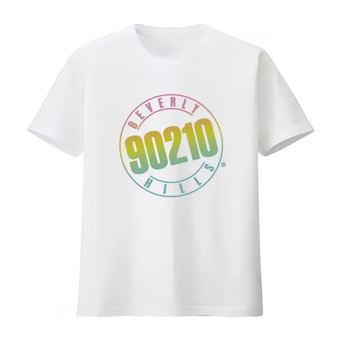 T-shirt rétro Beverly Hills 90210 avec logo, pour un style décontracté et vintage, confortable, vête