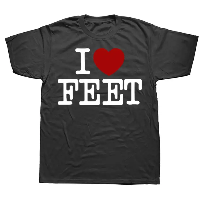 Drôle j'aime les pieds T-shirts graphiques hommes femmes mode t-shirt style décontracté 100% coton ample surdimensionné