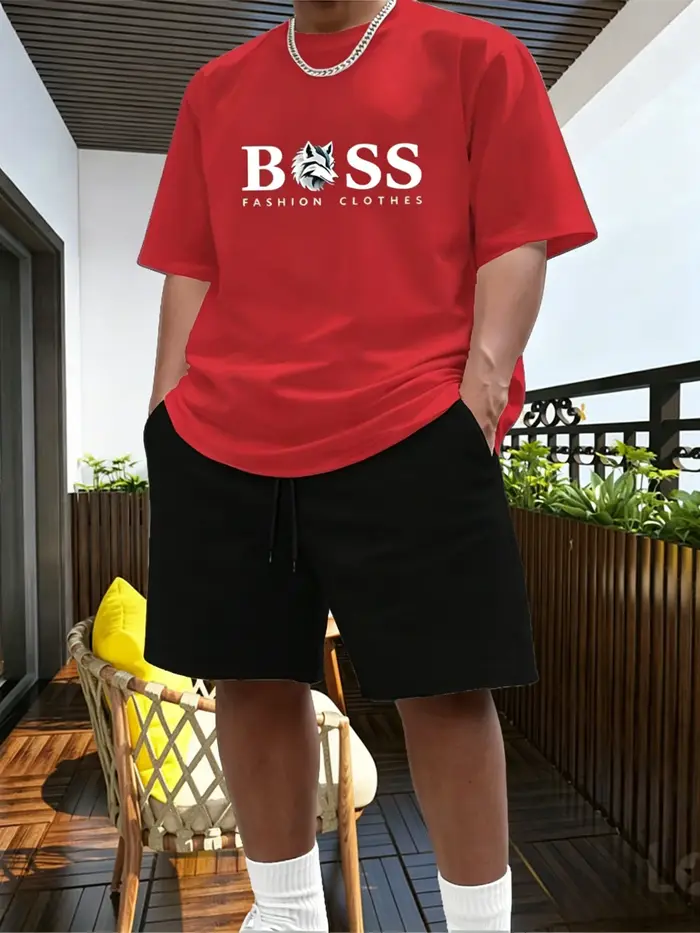 Ensemble sportif deux pièces pour homme : T-shirt à manches courtes et short – Tenue de sport pour l