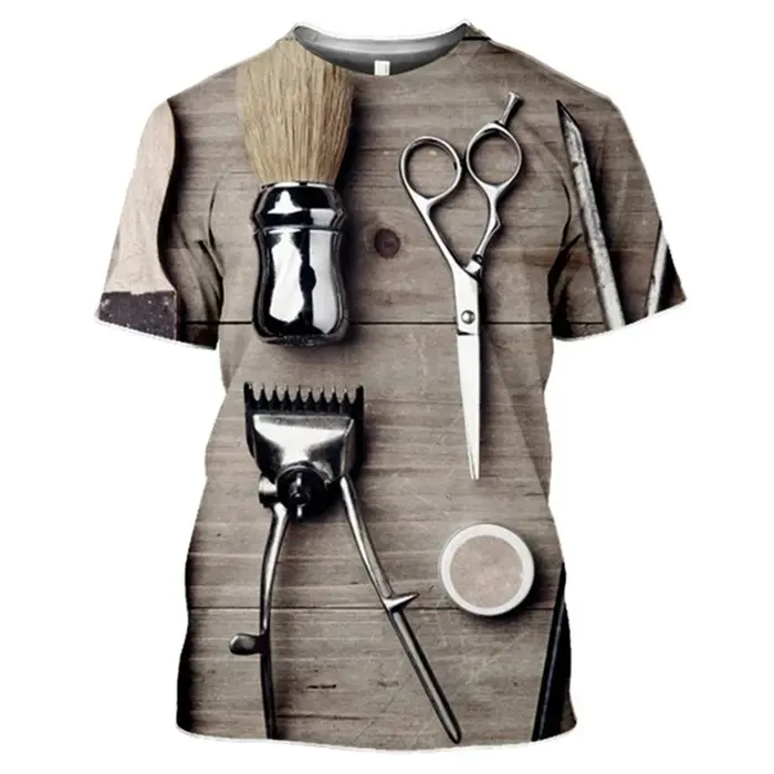T-shirt de travail de barbier pour hommes