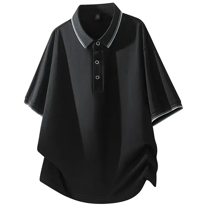 Polo pour homme, nouvelle collection été, col à revers, manches courtes, couleur unie, style décontr