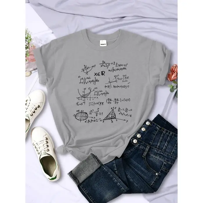 T-shirt pour femme imprimé avec formule mathématique