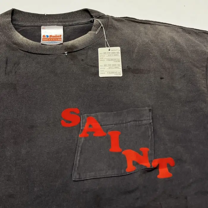 T-shirt SAINT Nice Washed POCKET pour hommes et femmes