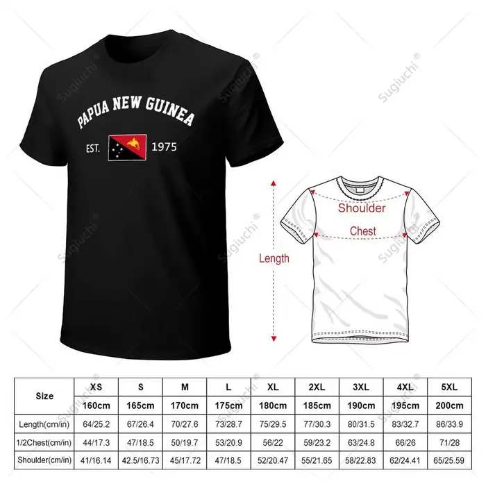 Unisexe hommes papouasie-nouvelle-guinée EST.1975 jour de l'indépendance T-Shirt t-shirts femmes garçons 100% coton