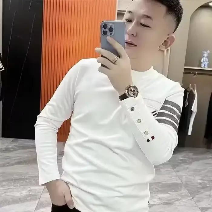Sweat-shirt Slim Fit serré homme pull à manches longues blanc hommes T-shirts drôle Emo t-shirt vêtements 2025 citations tendances de la mode Xl