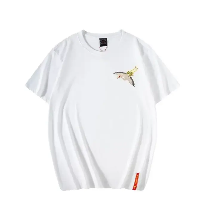 T-shirt brodé de style chinois pour homme