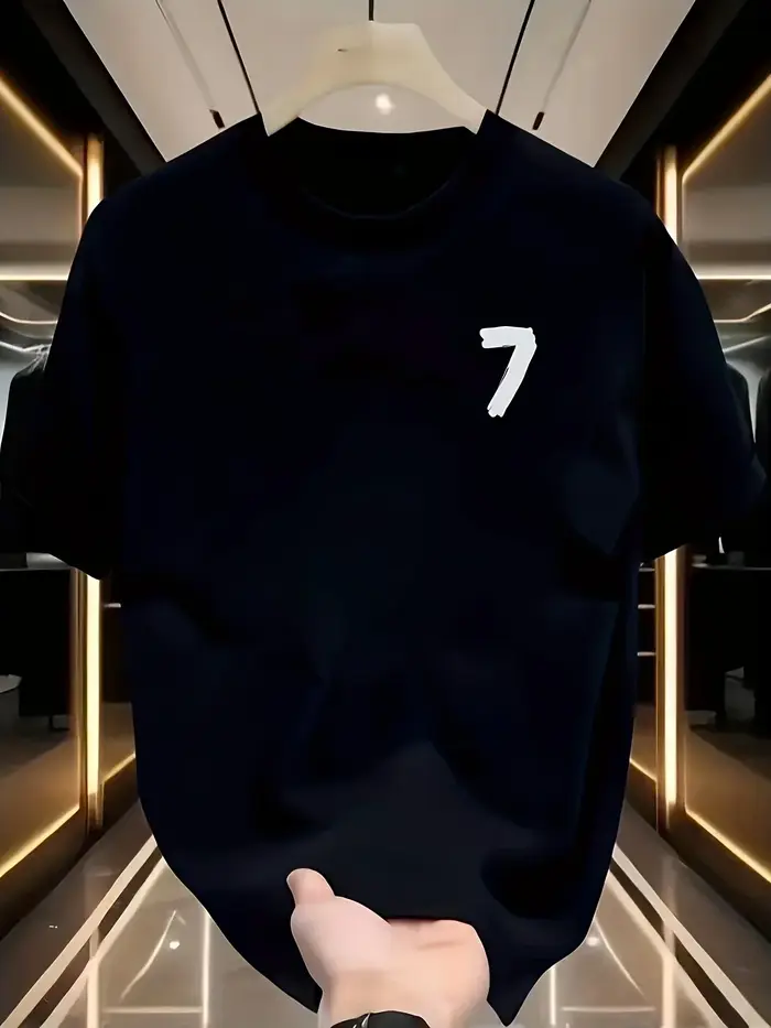 T-shirt à manches courtes et col rond pour hommes