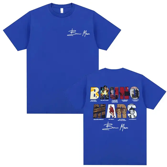 Bruno Mars The Romantic 2026 Album Cover T-shirts Hommes Femmes Mode Hip Hop Streetwear T-shirt Coton Décontracté Oversize