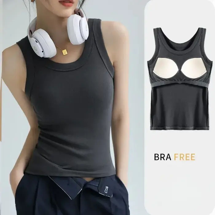 Débardeur de soutien-gorge intégré sans couture pour femmes