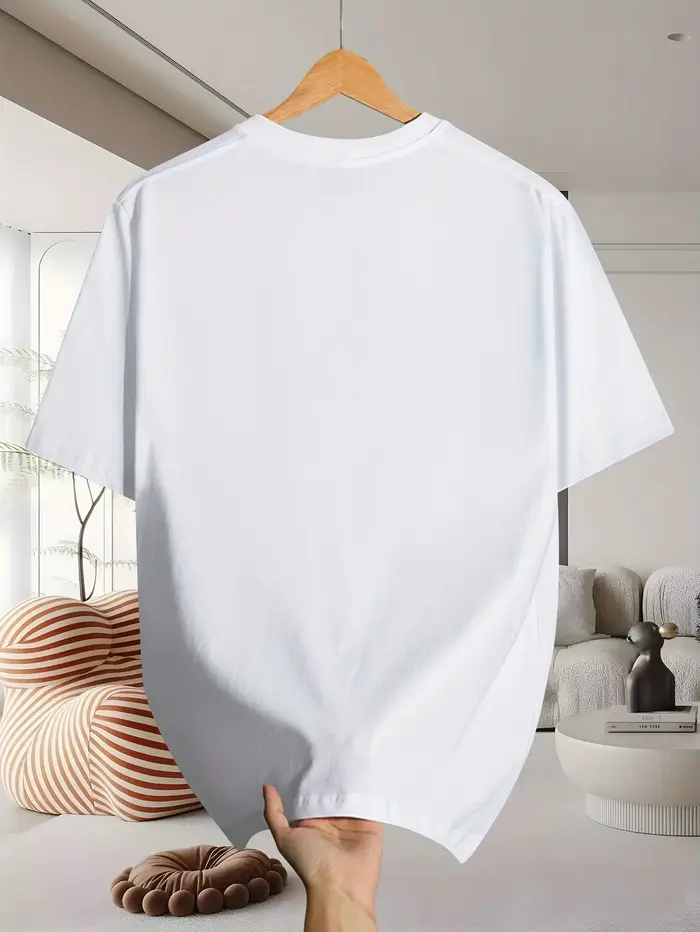T-shirt à manches courtes pour hommes, 100% coton pur, décontracté, à la mode, ample, à motif rétro