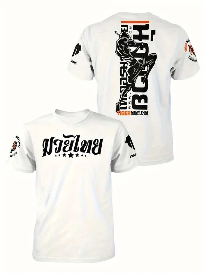 T-shirt Muay Thai en pur coton pour hommes, Fitness, musculation, athlétique, décontracté, Streetwea
