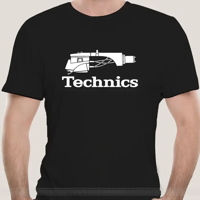 Technics Logo Dj 1200 platine musique-T-Shirt noir personnalisé pour hommes T-Shirt à la mode