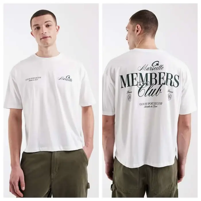 T-shirt ample et oversize avec motif textuel blanc, style unisexe haut de gamme pour hommes et femme